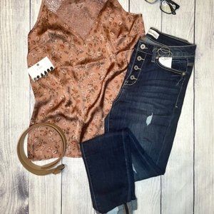 KanCan High Rise Button Fly Distressed Jeans